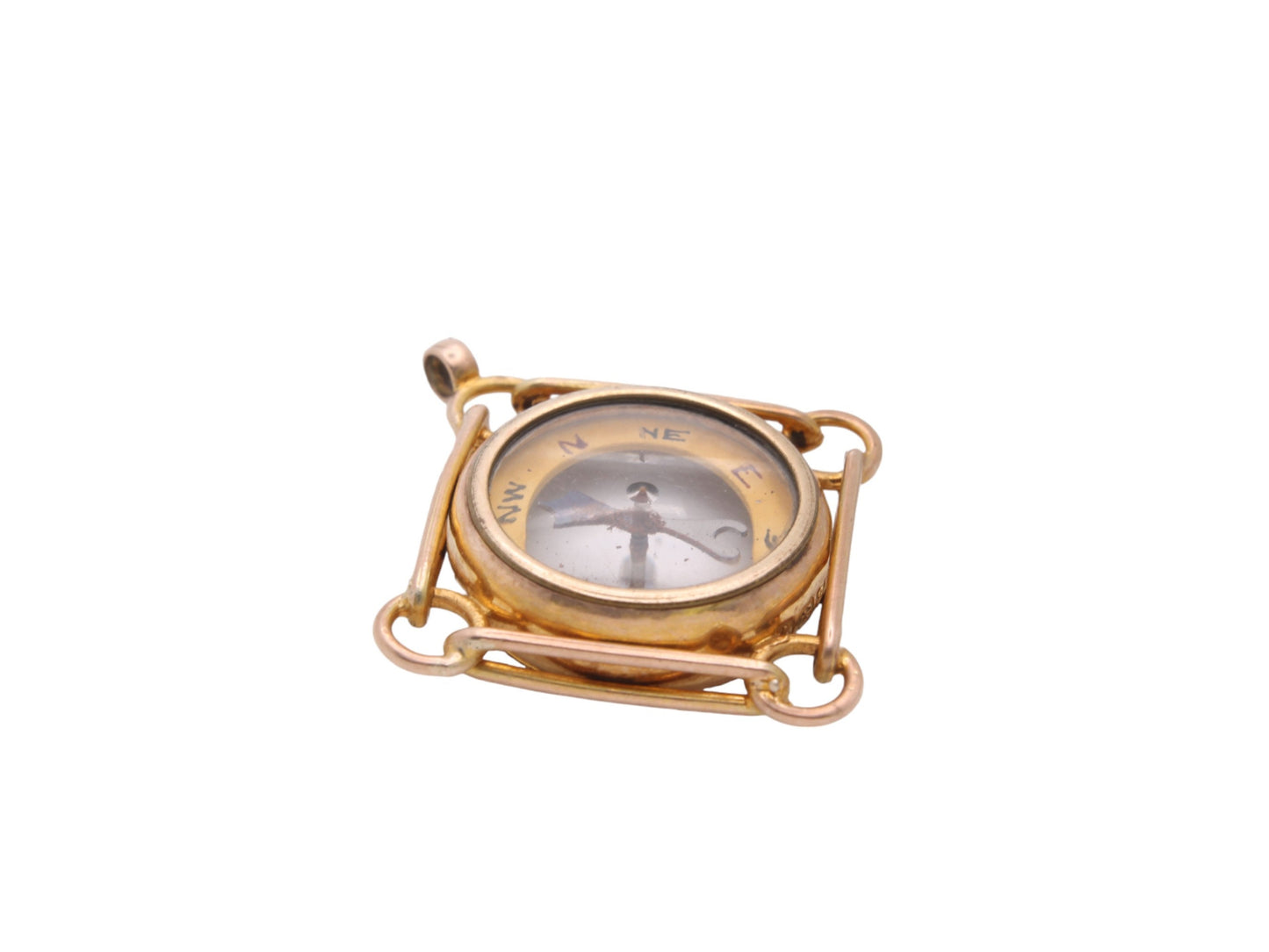 Antique 9ct Gold Compass Pendant Fob