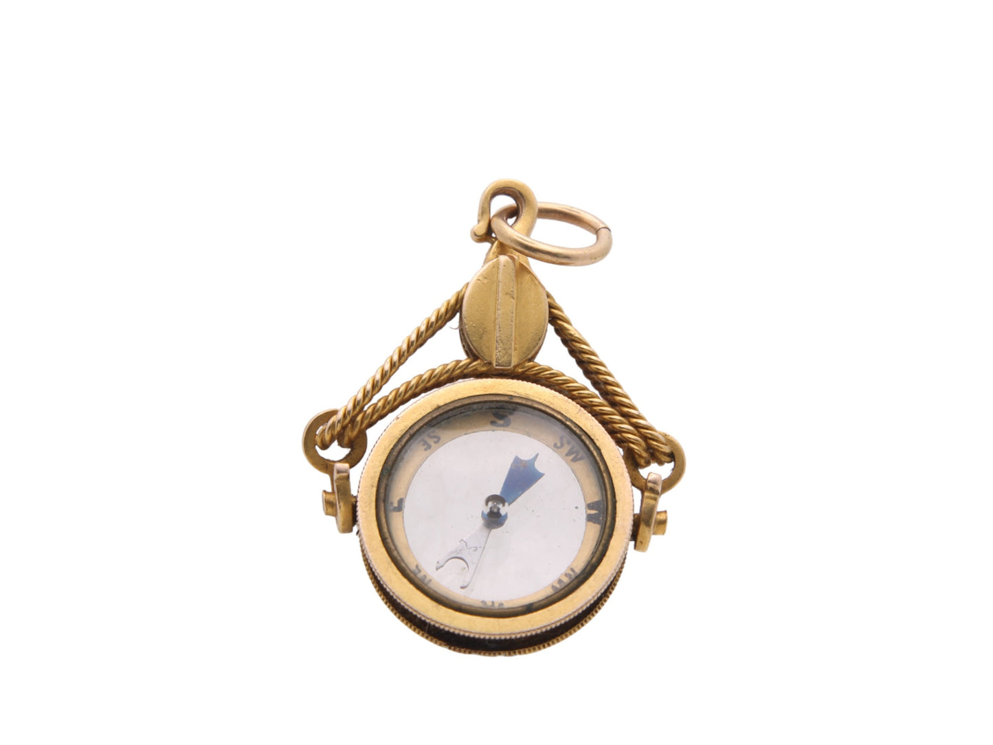 Antique 15ct Gold Compass Spinner Pendant Fob