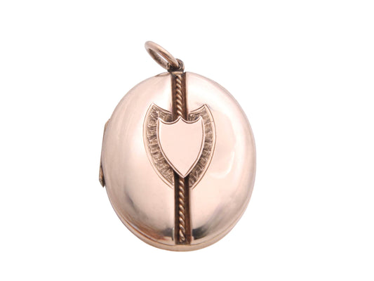 Antique 9ct Gold Oval Shield Locket