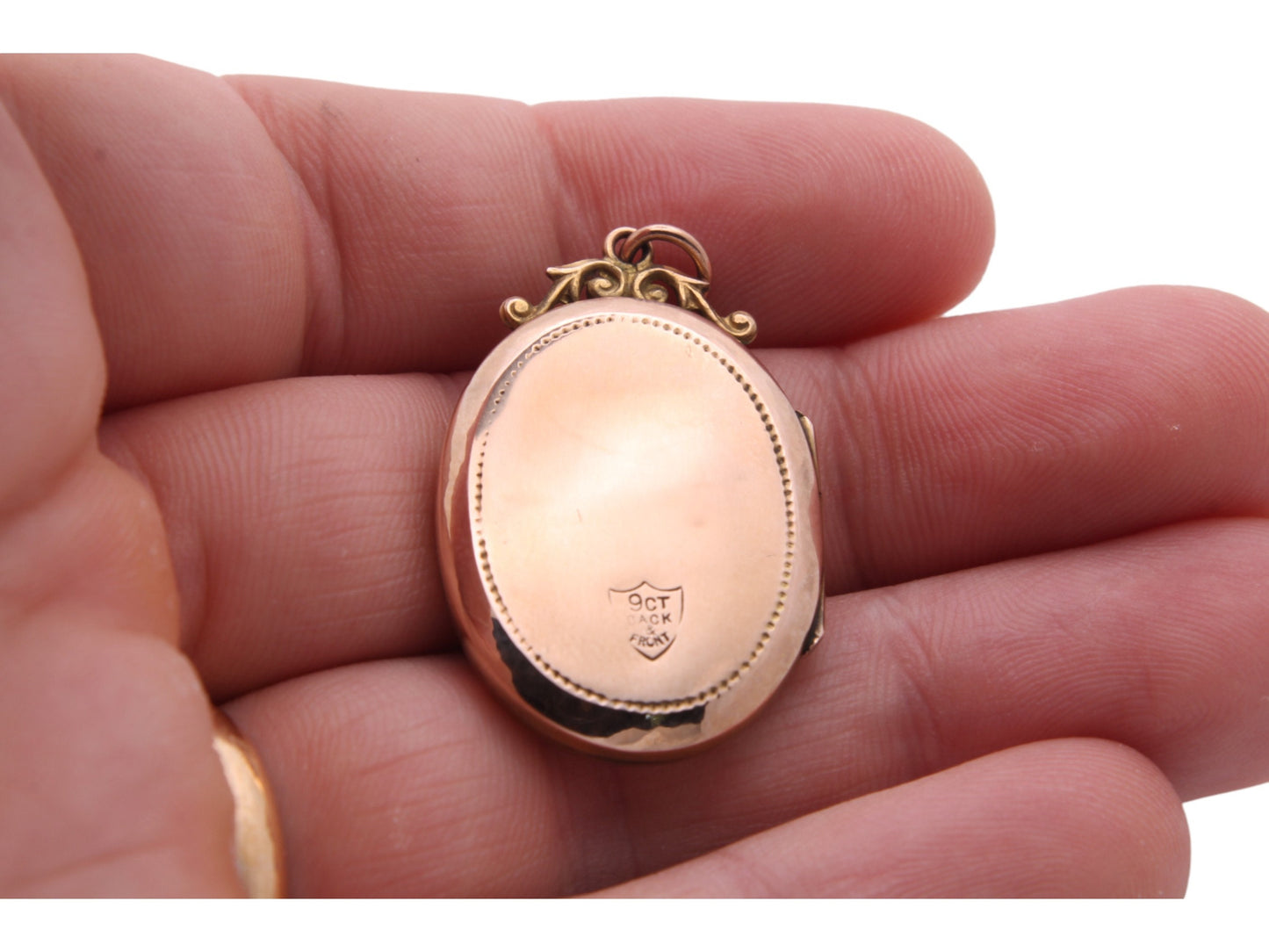 Antique Edwardian 9ct Gold Floral Paste Locket