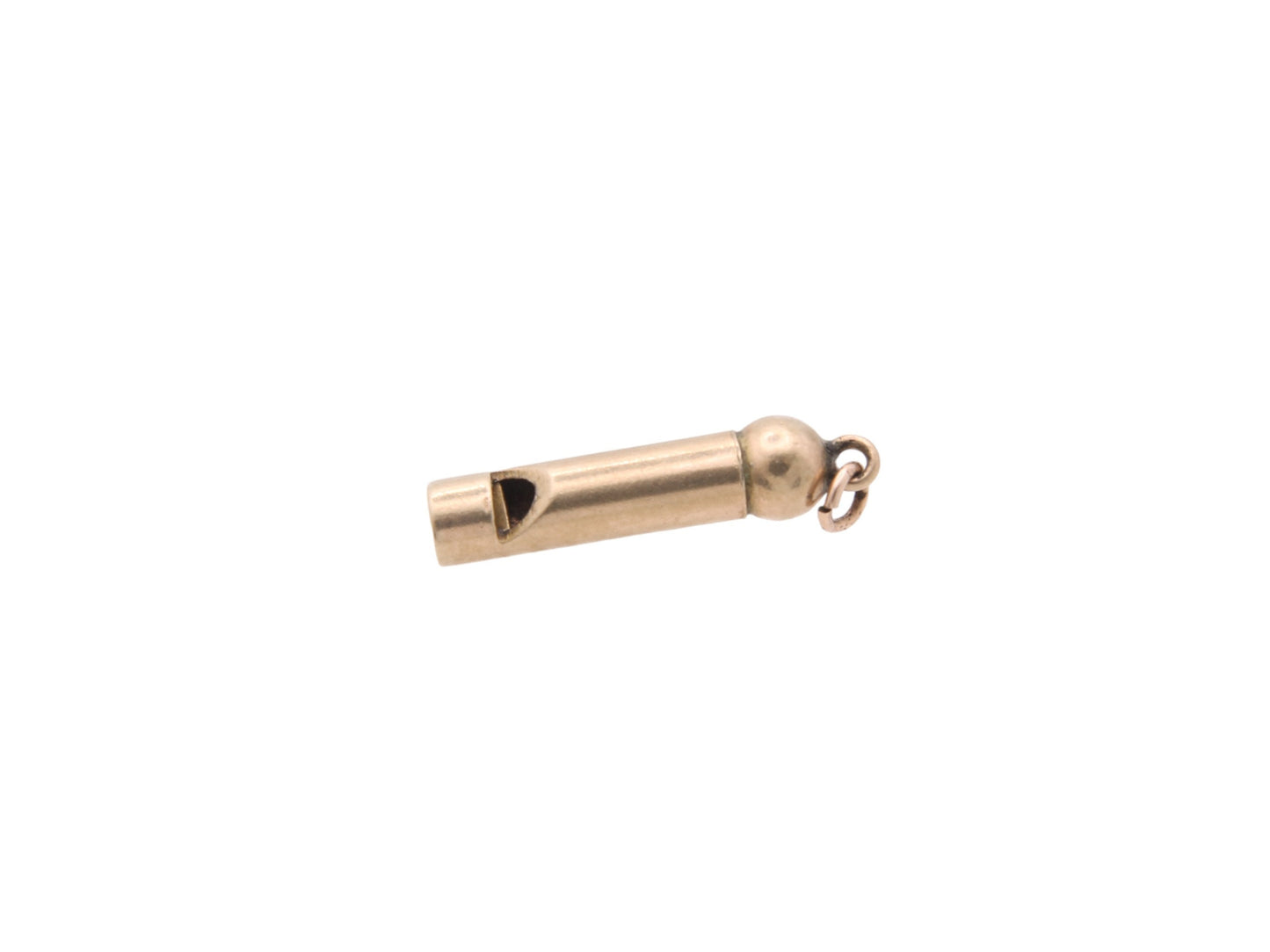 Antique 9ct Gold Dog Whistle Charm Pendant