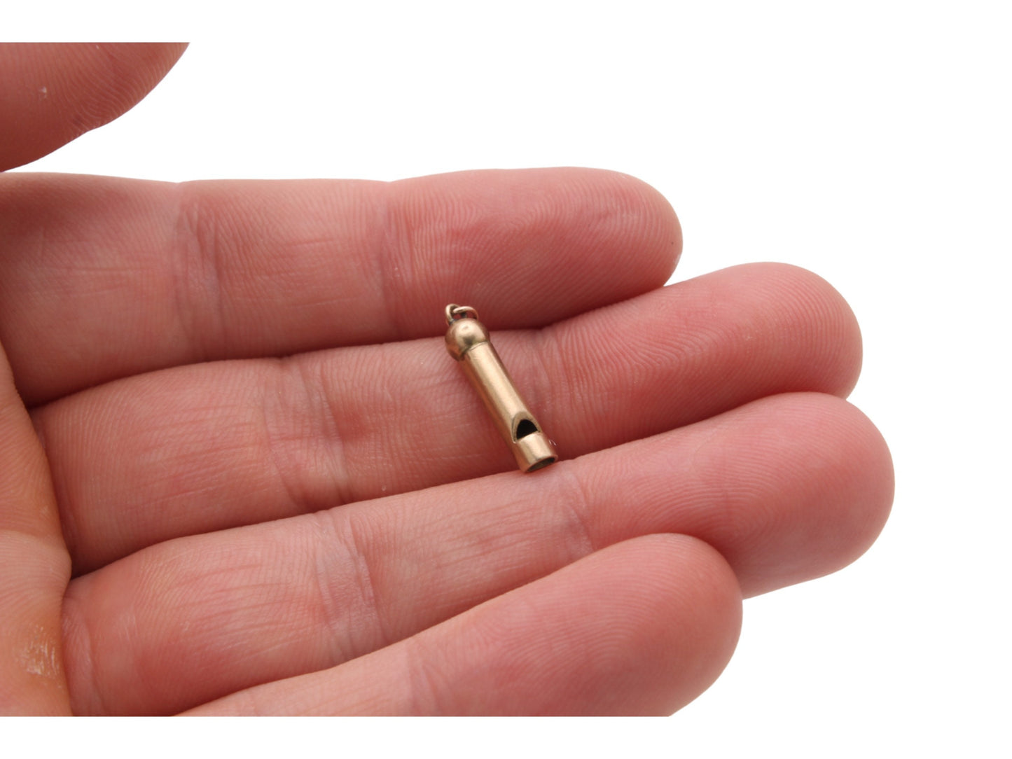 Antique 9ct Gold Dog Whistle Charm Pendant
