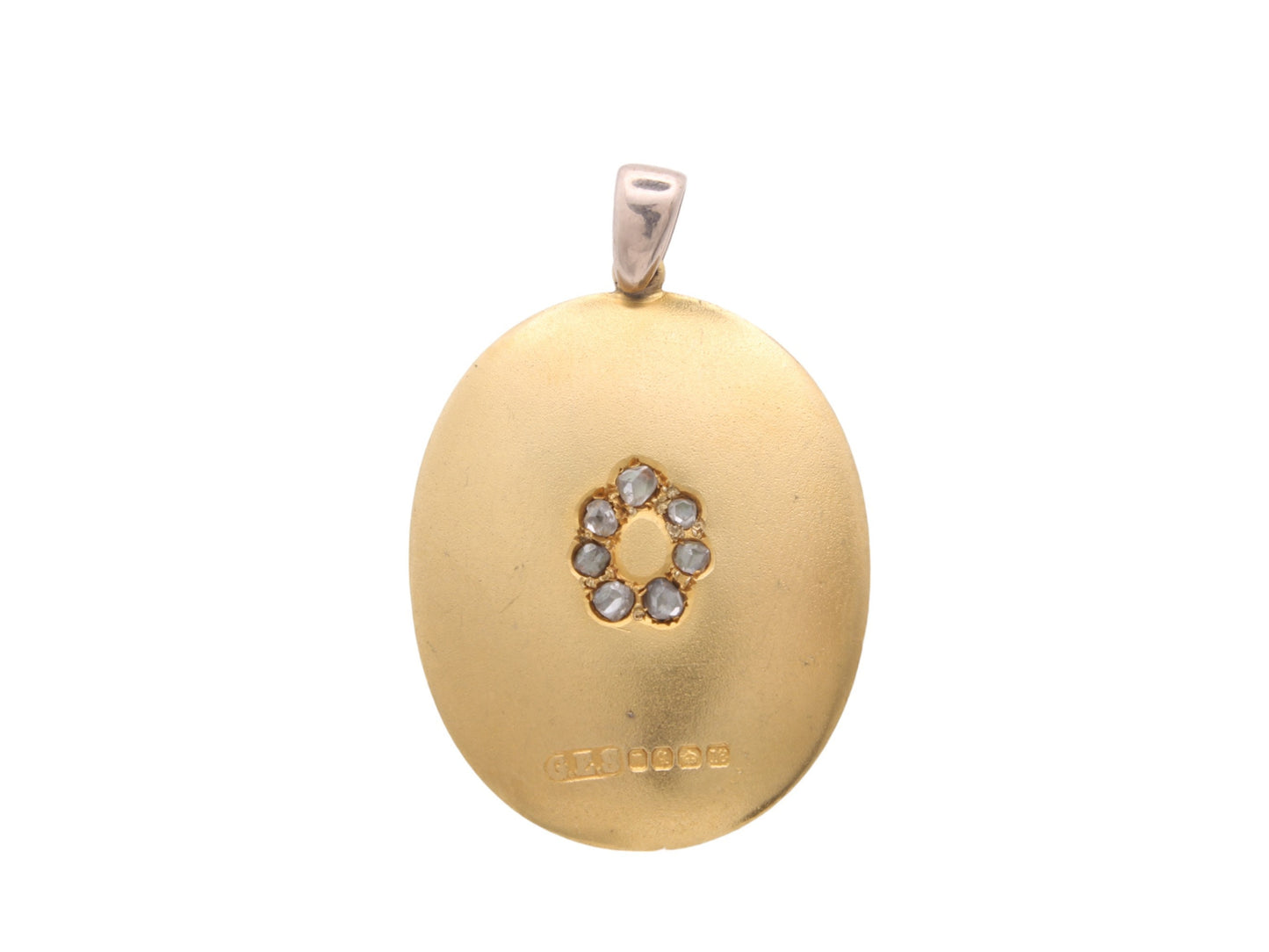 Antique 18ct Gold Old Cut Diamond Locket Pendant, 13g, 1911