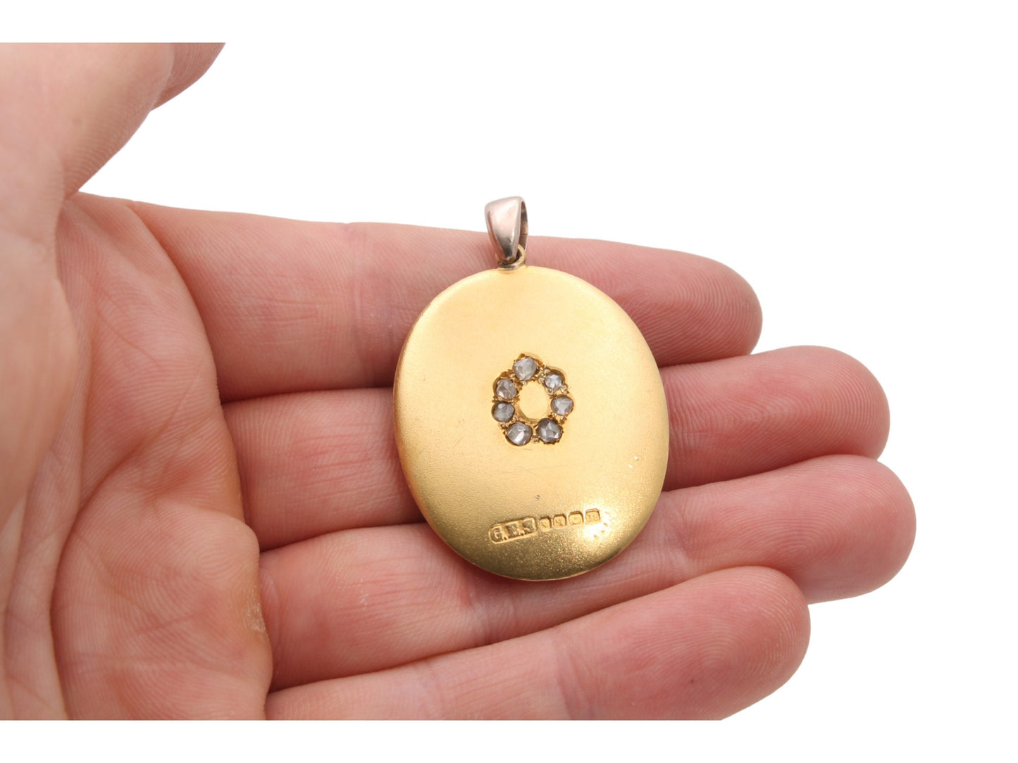 Antique 18ct Gold Old Cut Diamond Locket Pendant, 13g, 1911