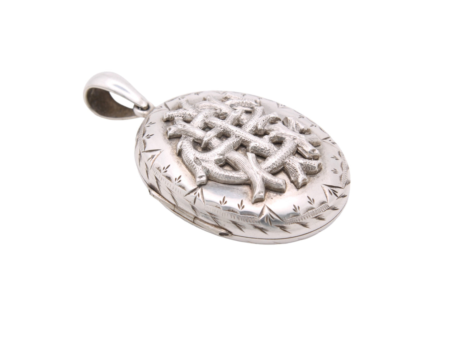 Antique Victorian Silver Amity Eternity Infinity Locket