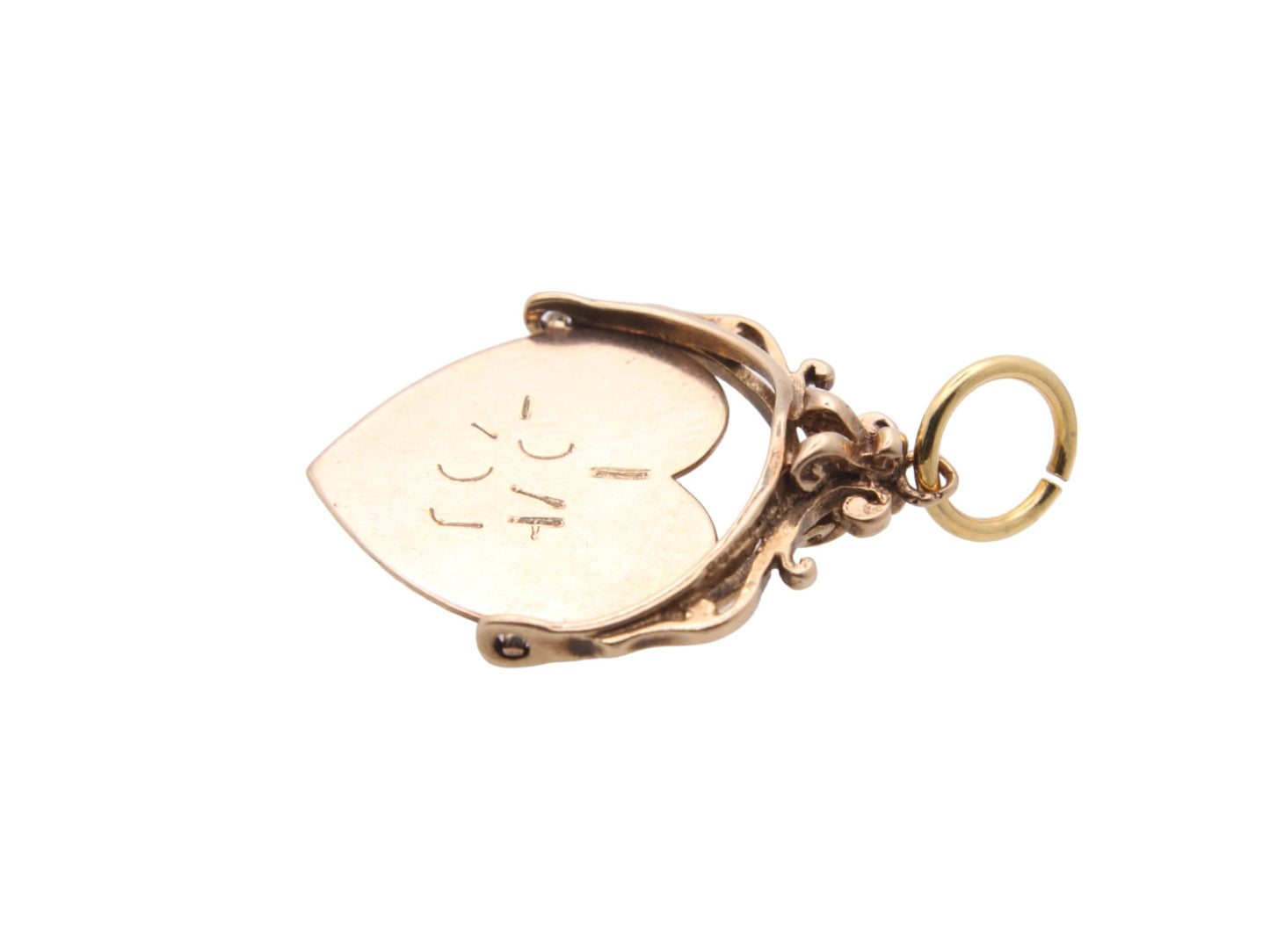 Vintage 9ct Gold 'I Love You' Spinning Heart Charm Pendant