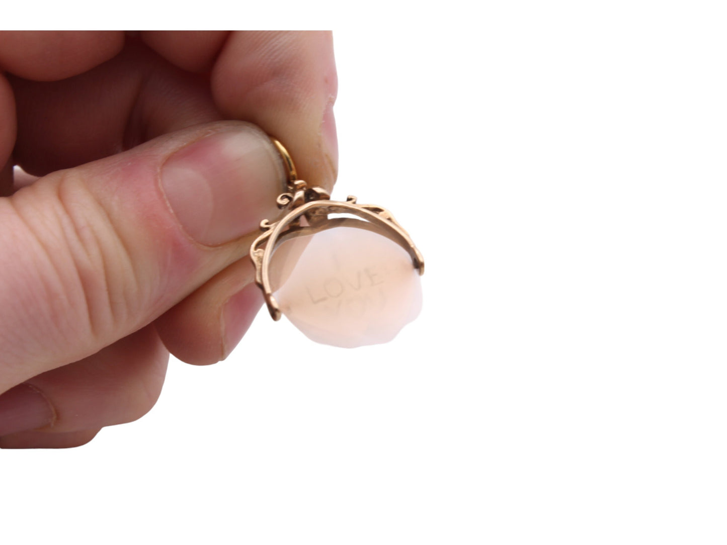 Vintage 9ct Gold 'I Love You' Spinning Heart Charm Pendant