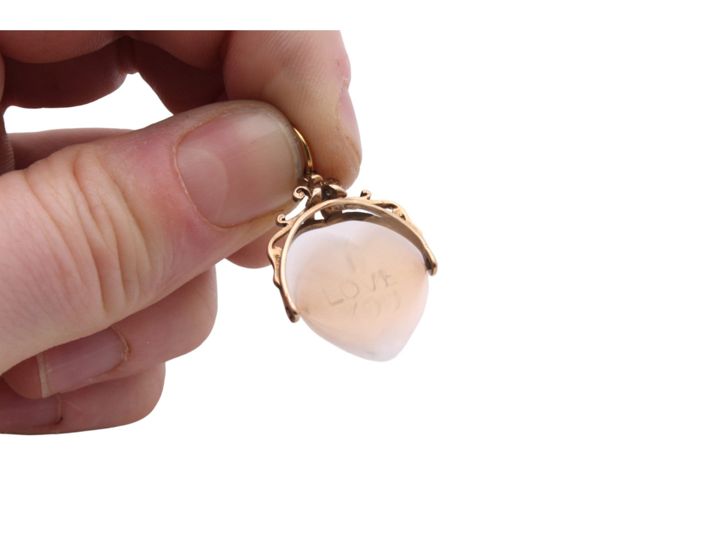 Vintage 9ct Gold 'I Love You' Spinning Heart Charm Pendant