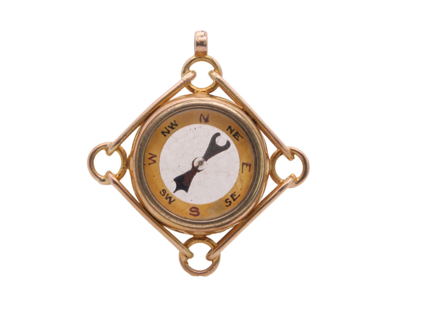 Antique 9ct Gold Compass Pendant Fob