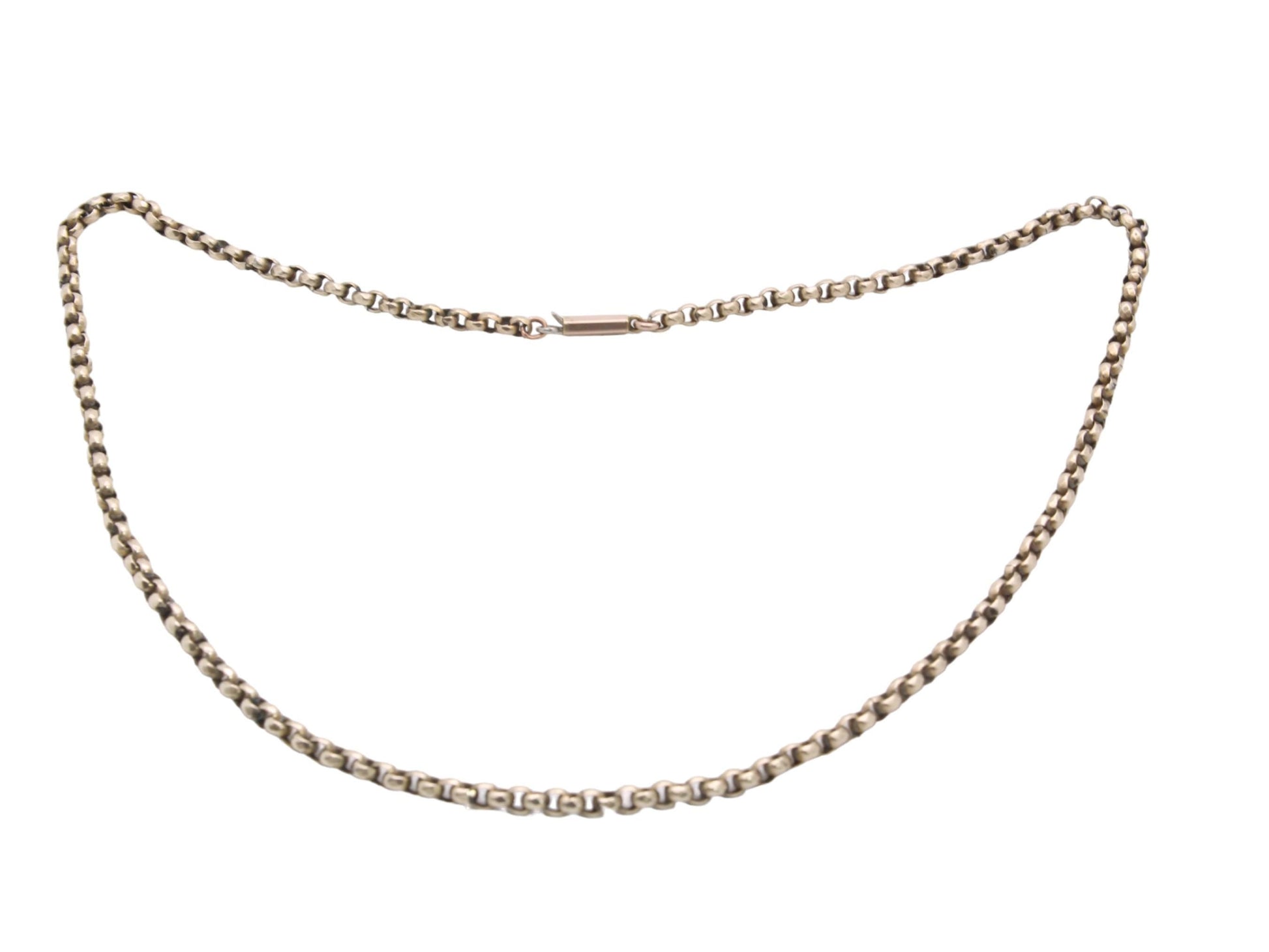 Antique-9ct-Yellow-Gold-Faceted-Belcher-Link-Necklace,-16"