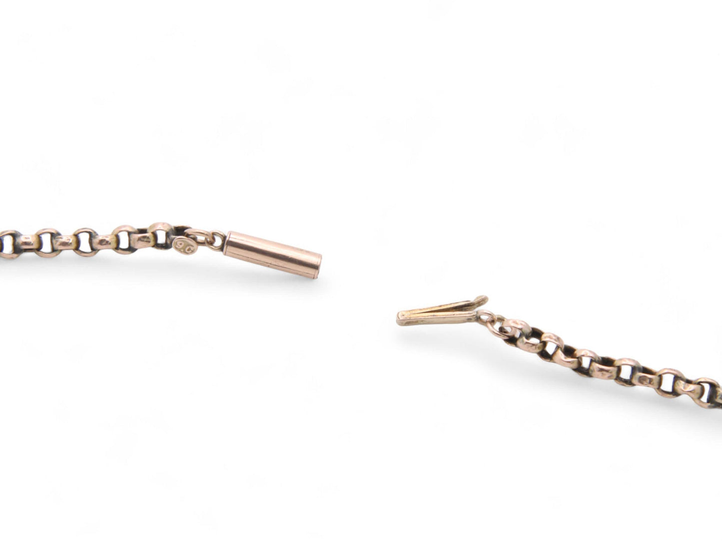 Antique-9ct-Gold-Belcher-Link-Necklace,-17"