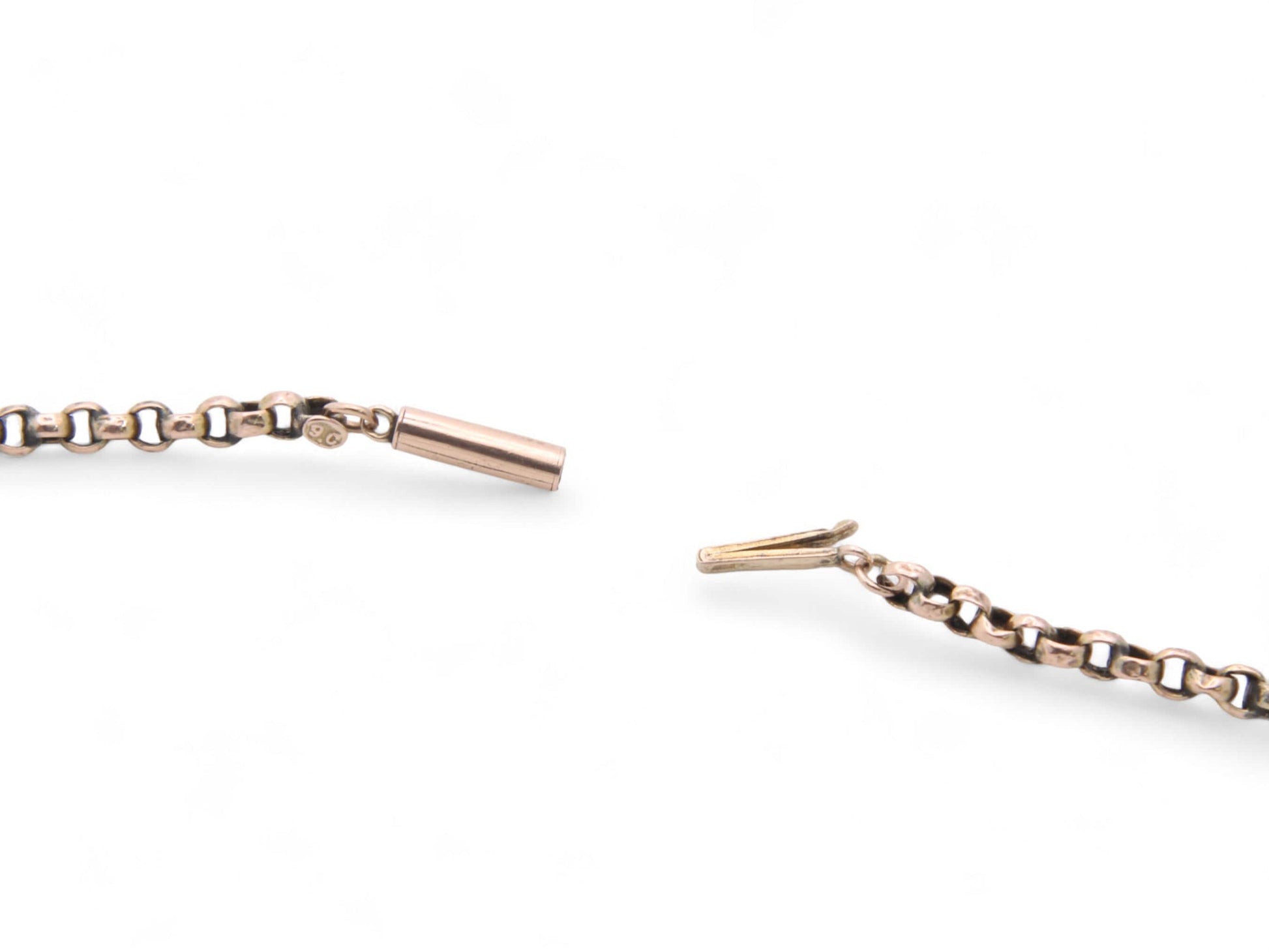 Antique-9ct-Gold-Belcher-Link-Necklace,-17"