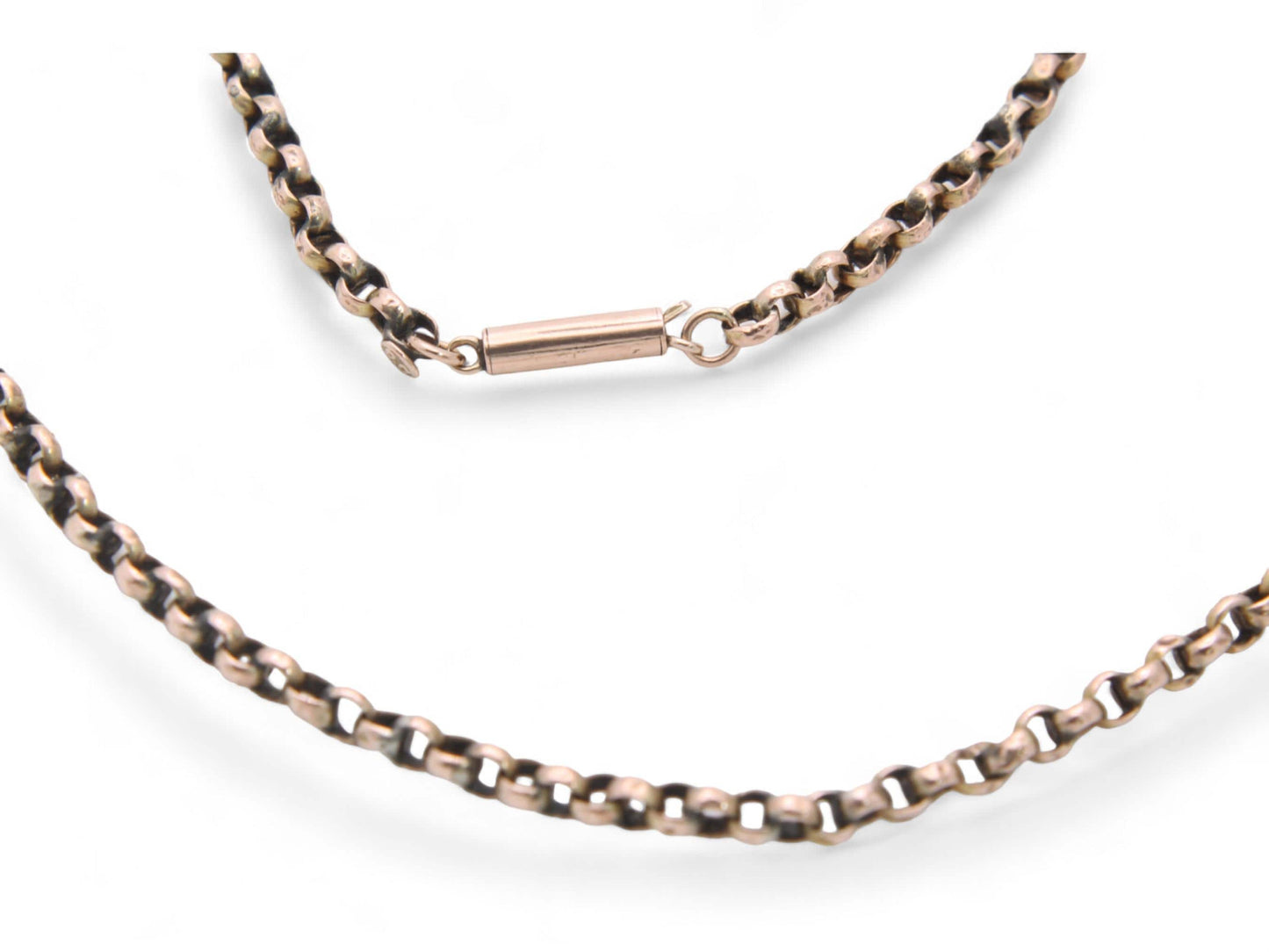 Antique 9ct Gold Belcher Link Necklace, 17"