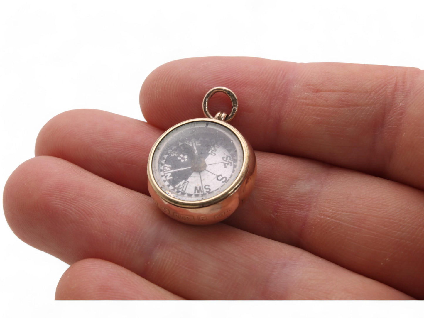 Antique 9ct Gold Bloodstone Compass Pendant Fob