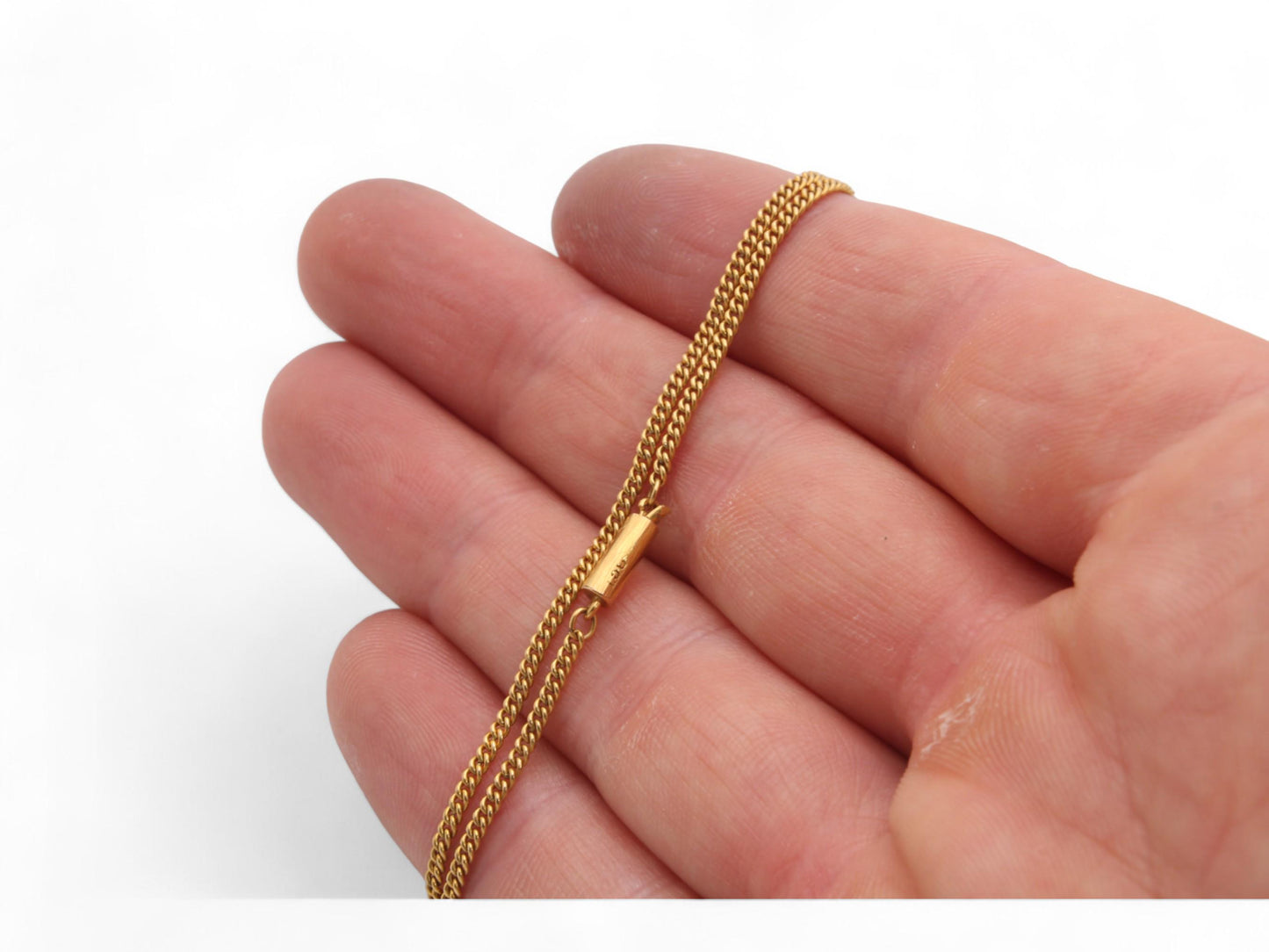 Antique 9ct Yellow Gold Curb Link Necklace