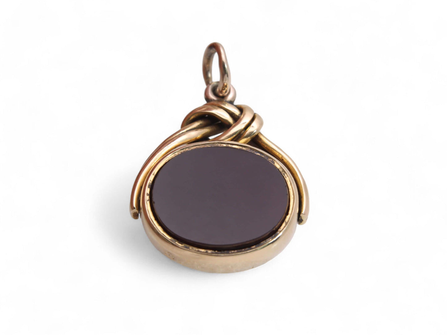 Antique 18ct Gold Bloodstone Carnelian Spinner Pendant, 1876