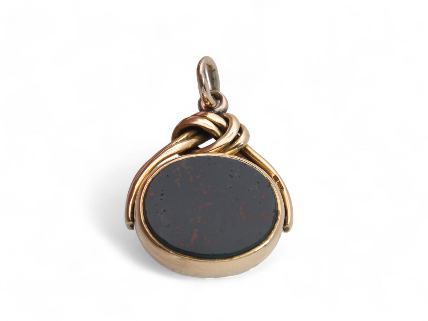Antique 18ct Gold Bloodstone Carnelian Spinner Pendant, 1876