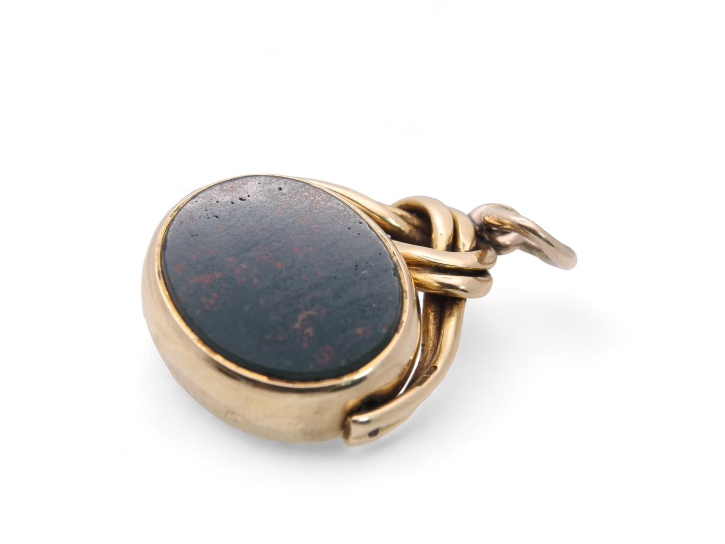 Antique 18ct Gold Bloodstone Carnelian Spinner Pendant, 1876