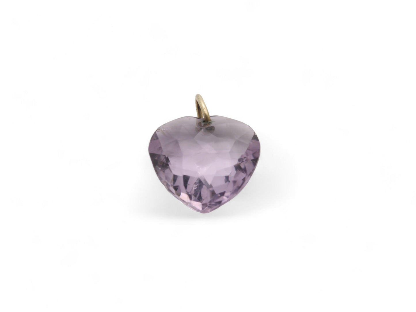 Antique Faceted Purple Glass Heart Pendant