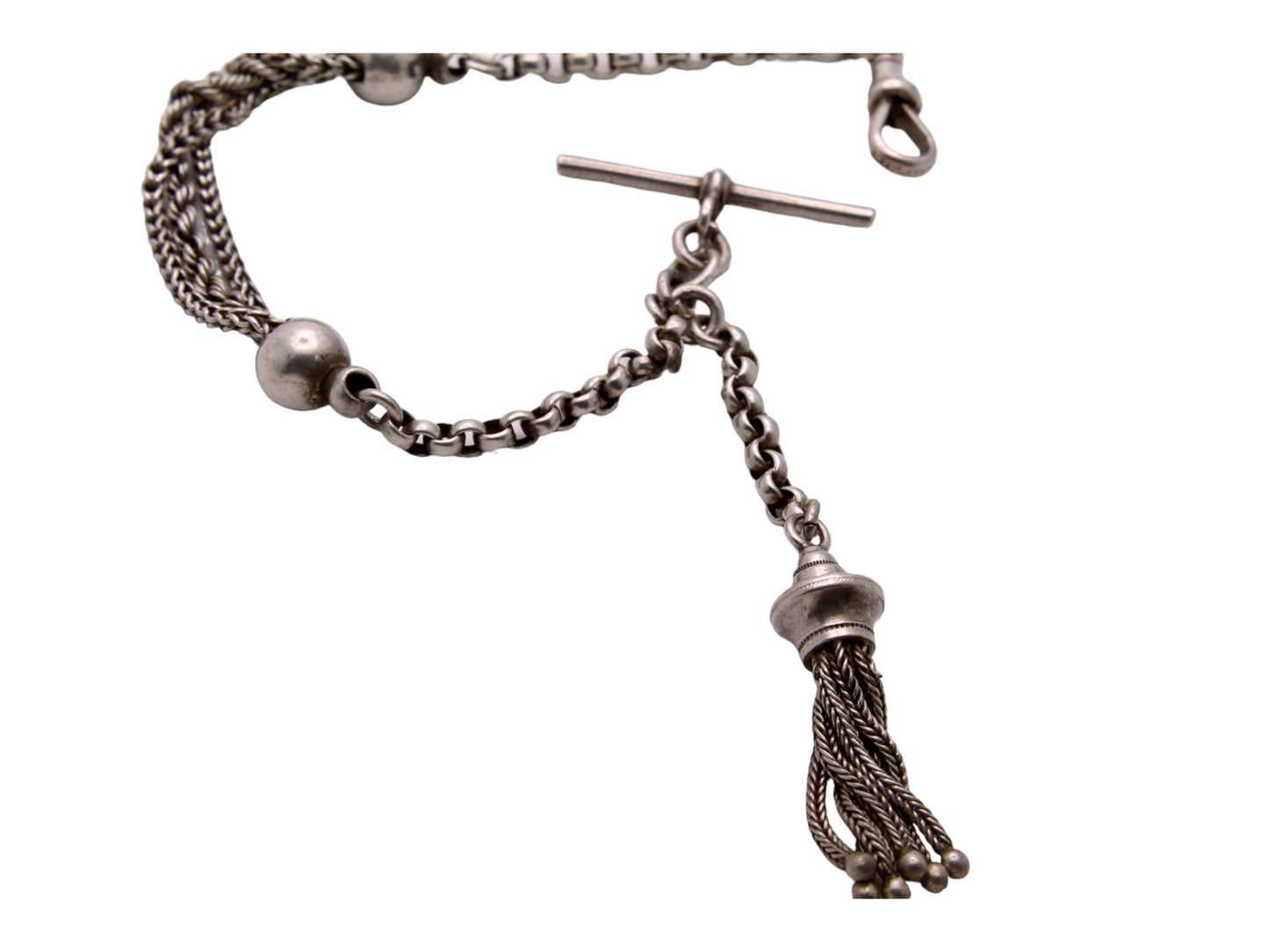Antique-Sterling-Silver-Albertina-Bracelet-&-Tassel