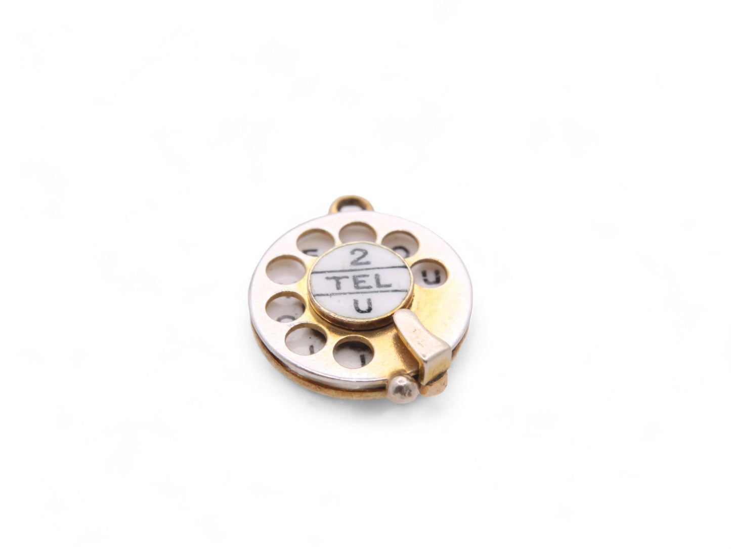 Vintage 9ct Gold 'I Love You' Moving Telephone Dial Charm