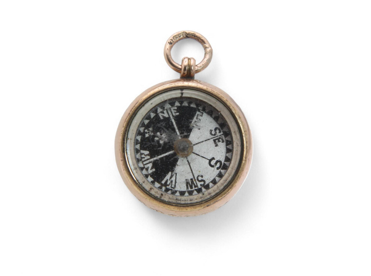 Antique 9ct Gold Bloodstone Compass Pendant Fob