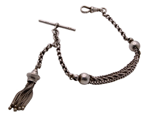 Antique Sterling Silver Albertina Bracelet & Tassel