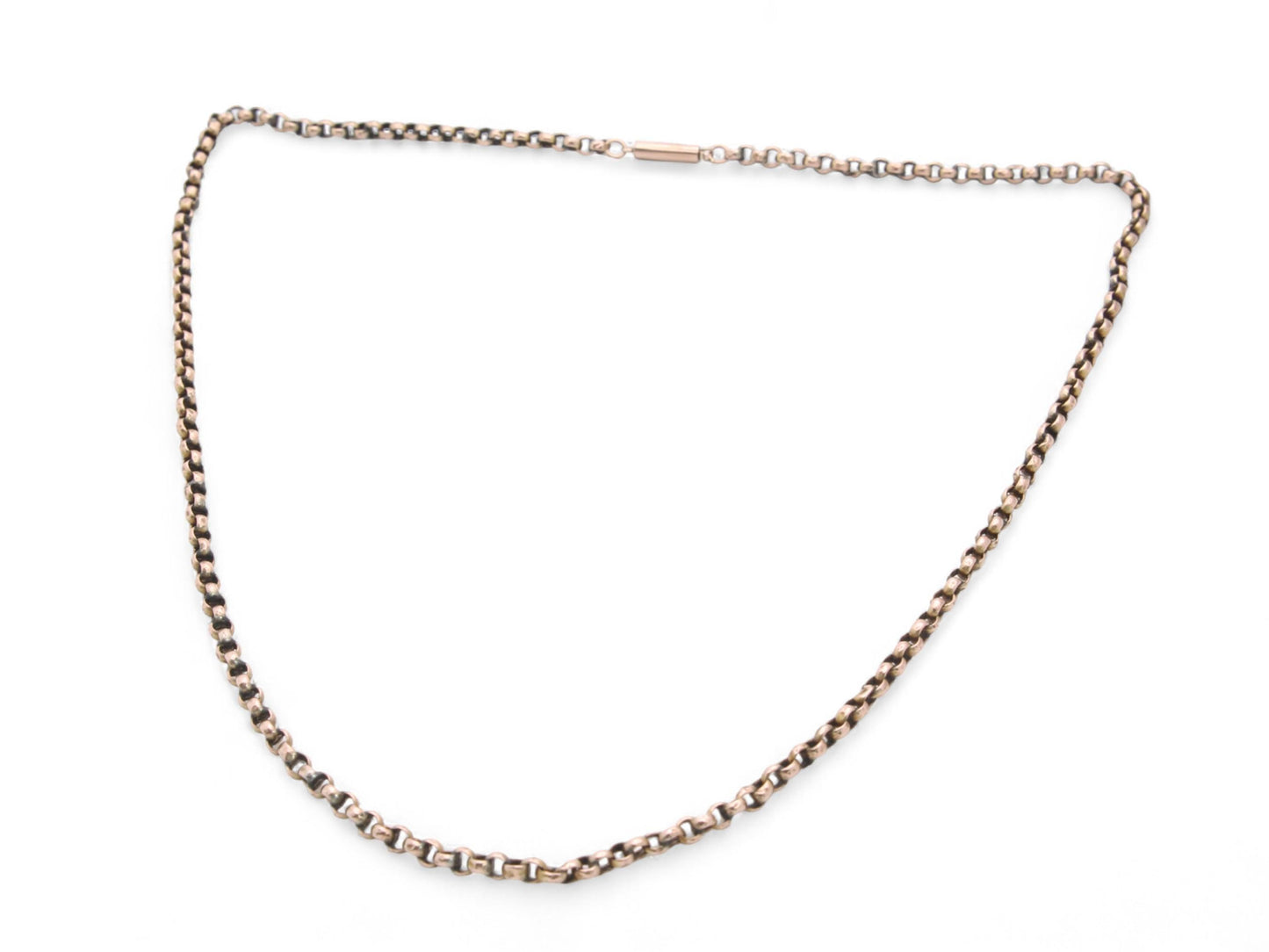 Antique 9ct Gold Belcher Link Necklace, 17"