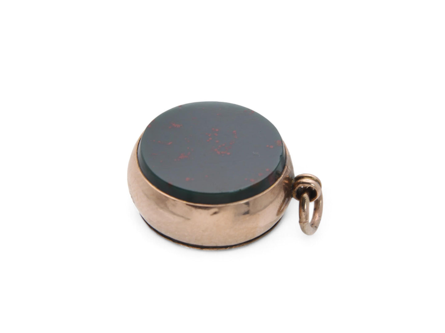 Antique 9ct Gold Bloodstone Compass Pendant Fob