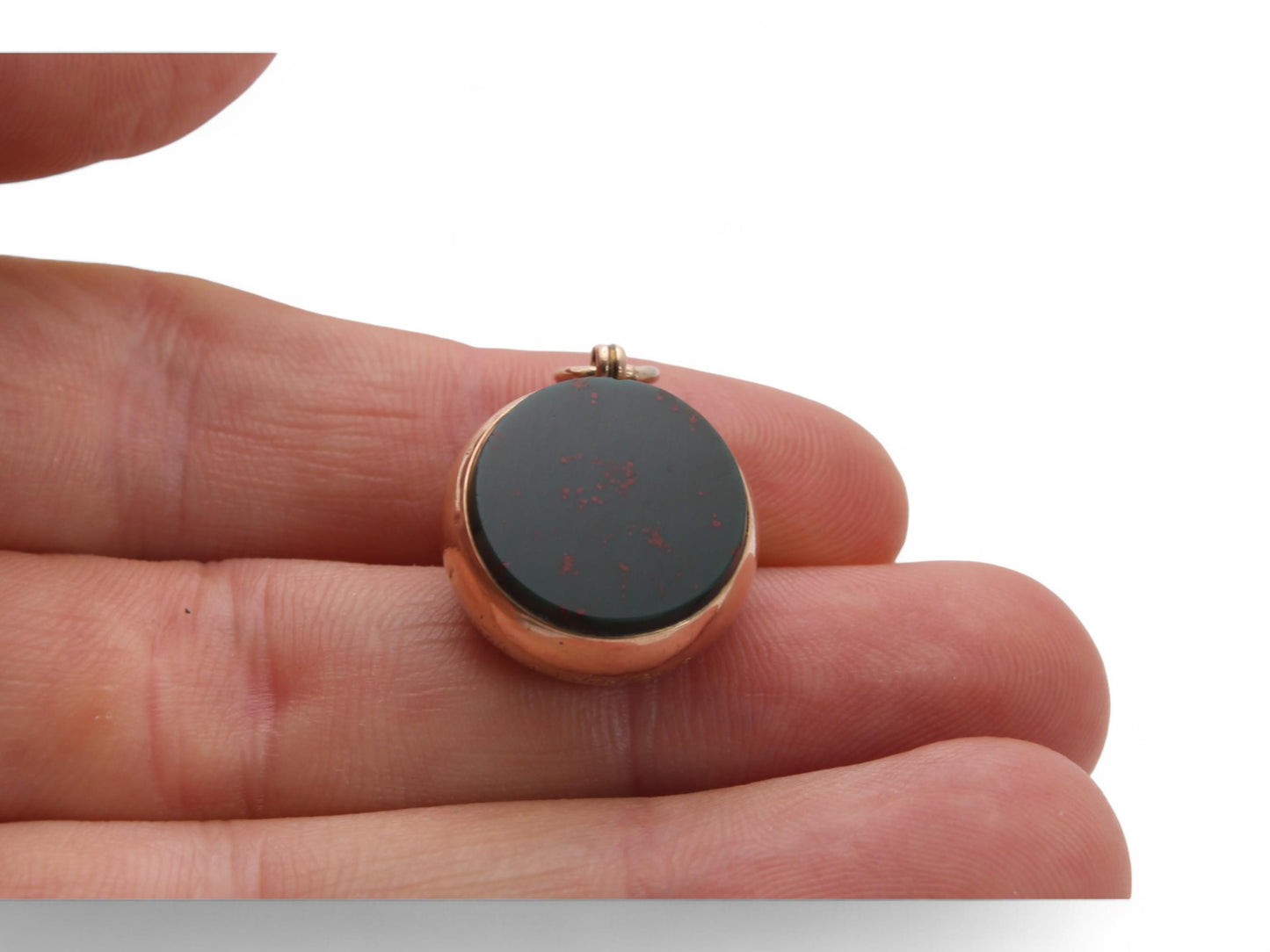 Antique 9ct Gold Bloodstone Compass Pendant Fob