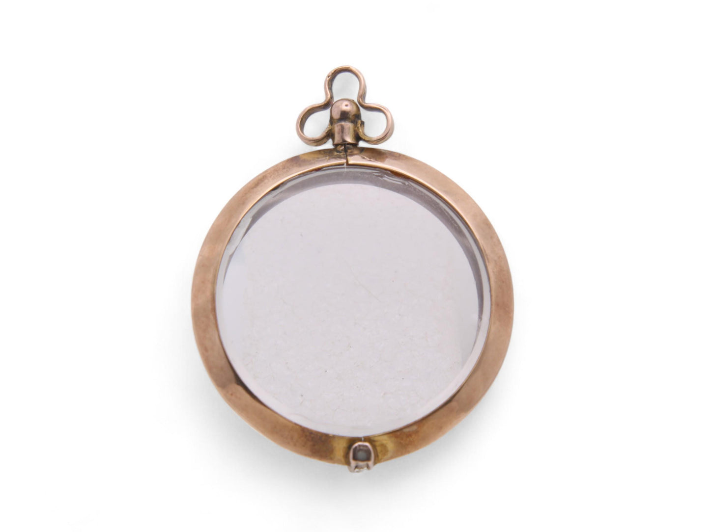 Antique 9ct Gold Glass Photo Locket Pendant
