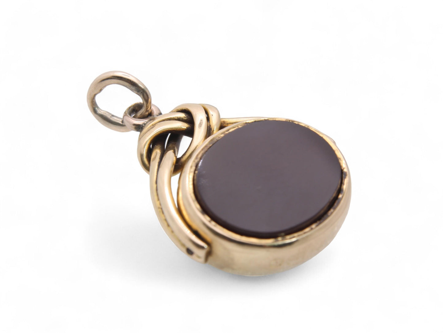 Antique 18ct Gold Bloodstone Carnelian Spinner Pendant, 1876