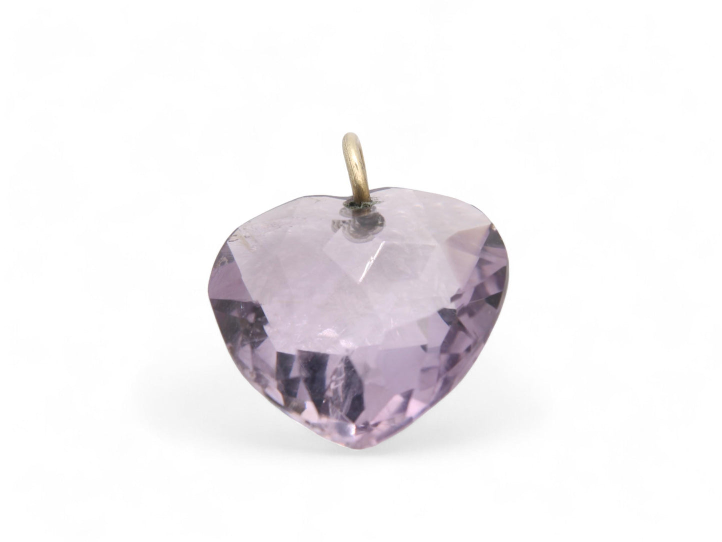 Antique Faceted Purple Glass Heart Pendant
