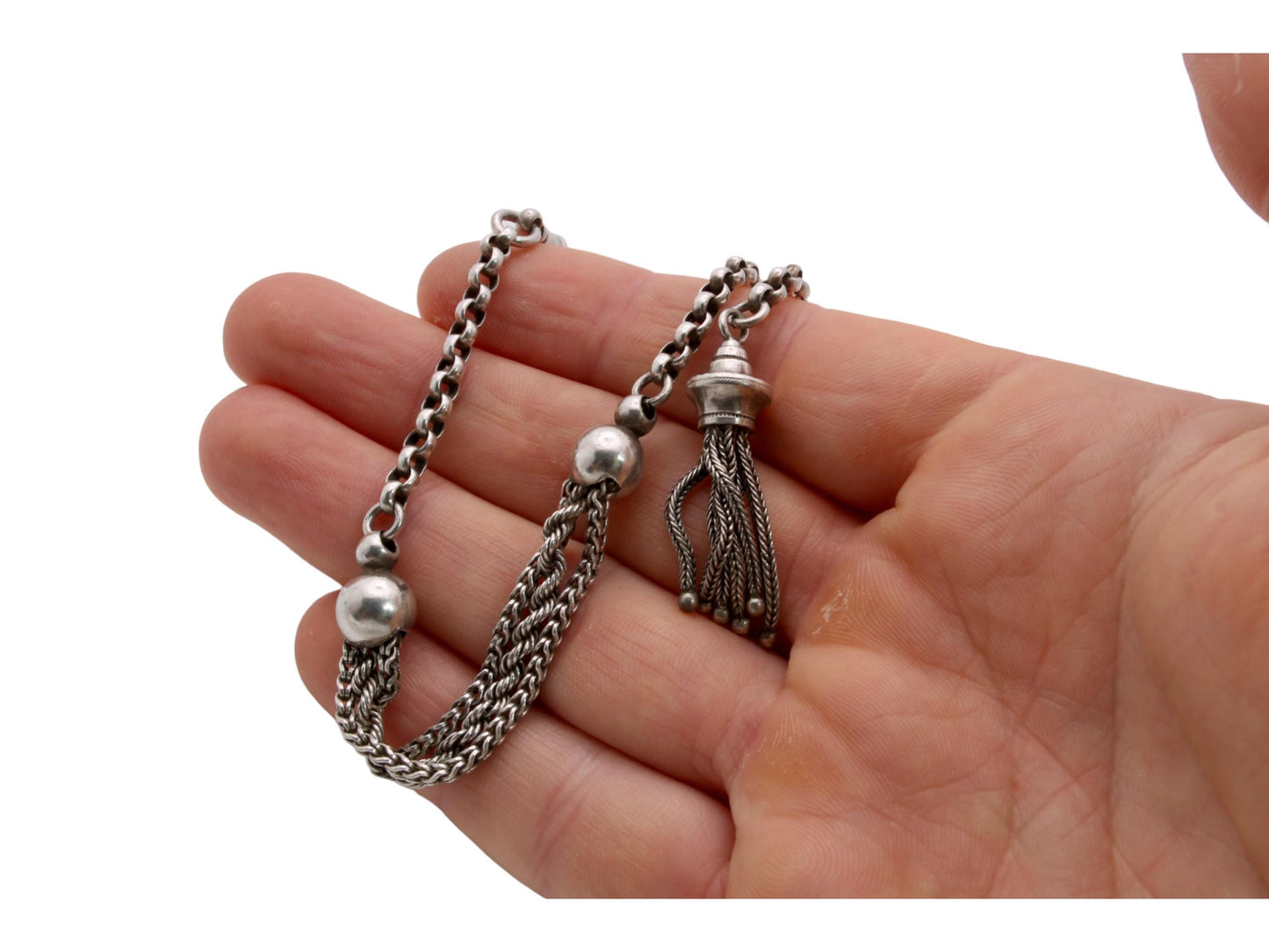 Antique Sterling Silver Albertina Bracelet & Tassel