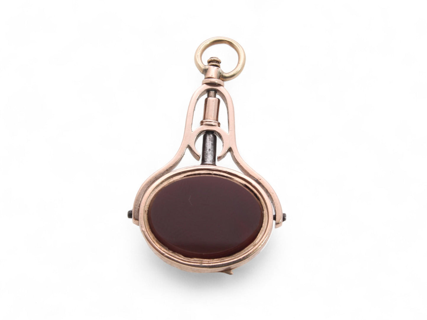 Antique 9ct Gold Carnelian Spinner Watch Key With Hidden Cigar Punch, c.1860