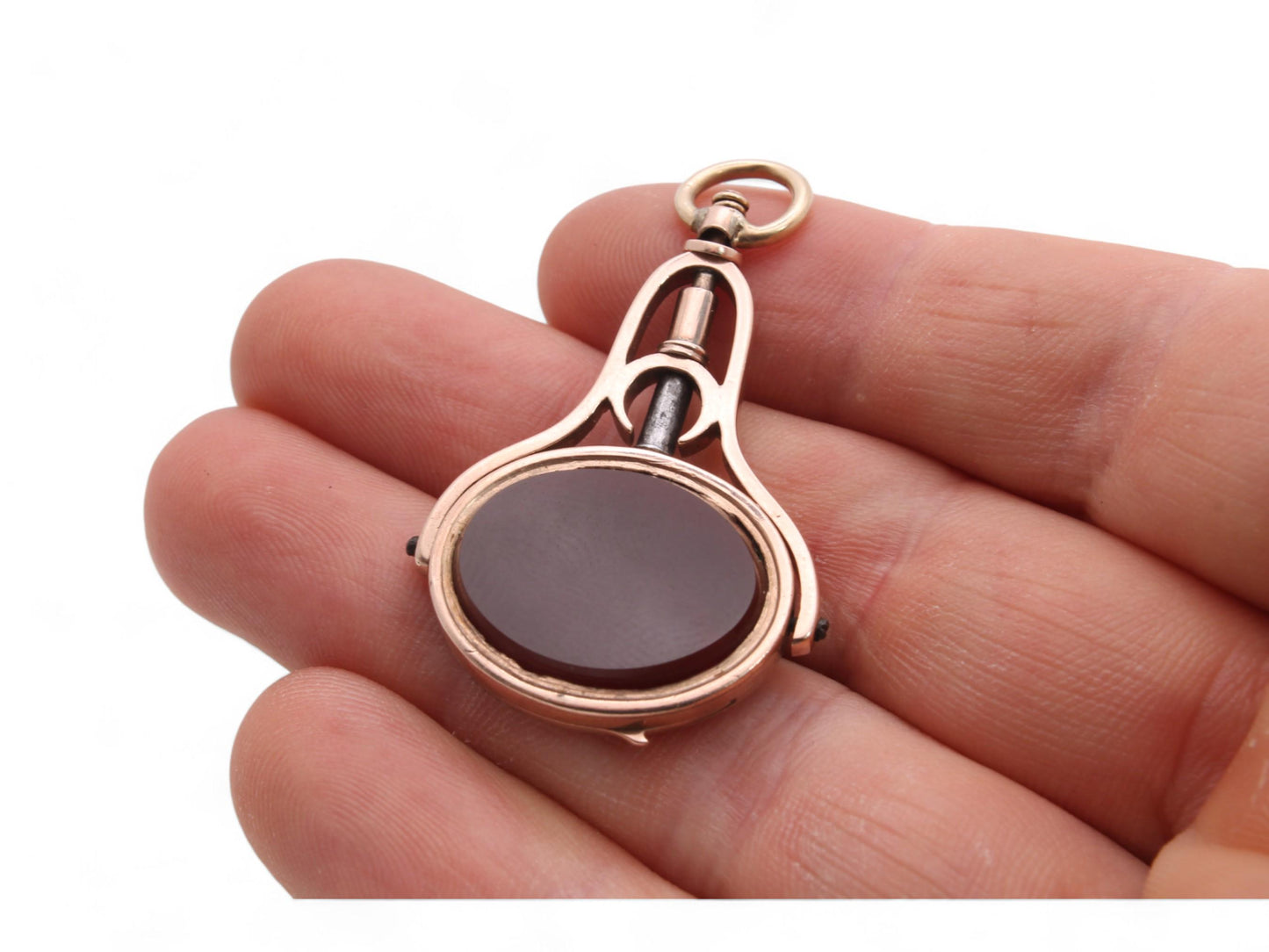 Antique 9ct Gold Carnelian Spinner Watch Key With Hidden Cigar Punch, c.1860