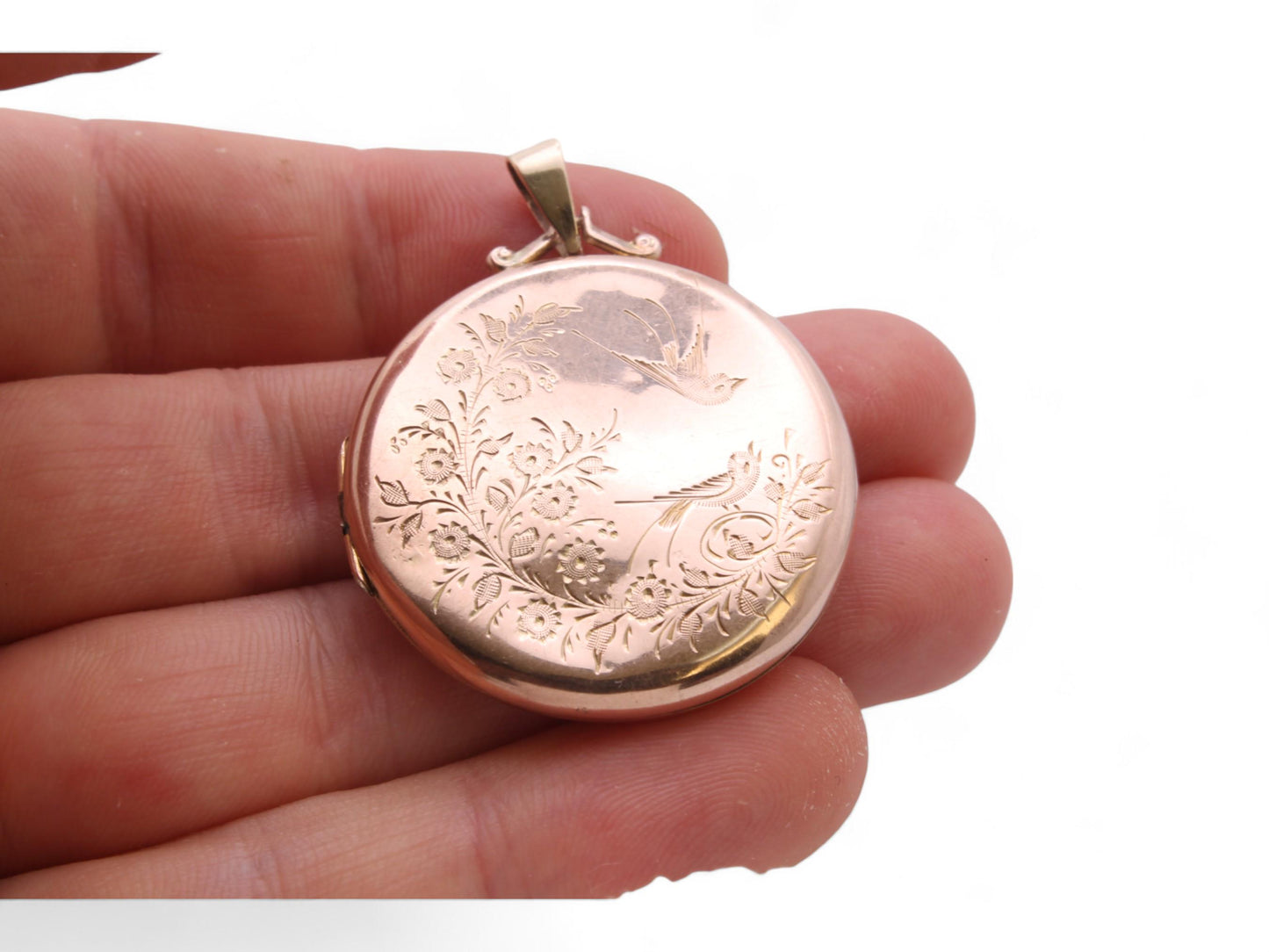 Antique 9ct Gold Large Swallow Bird In Flight Locket