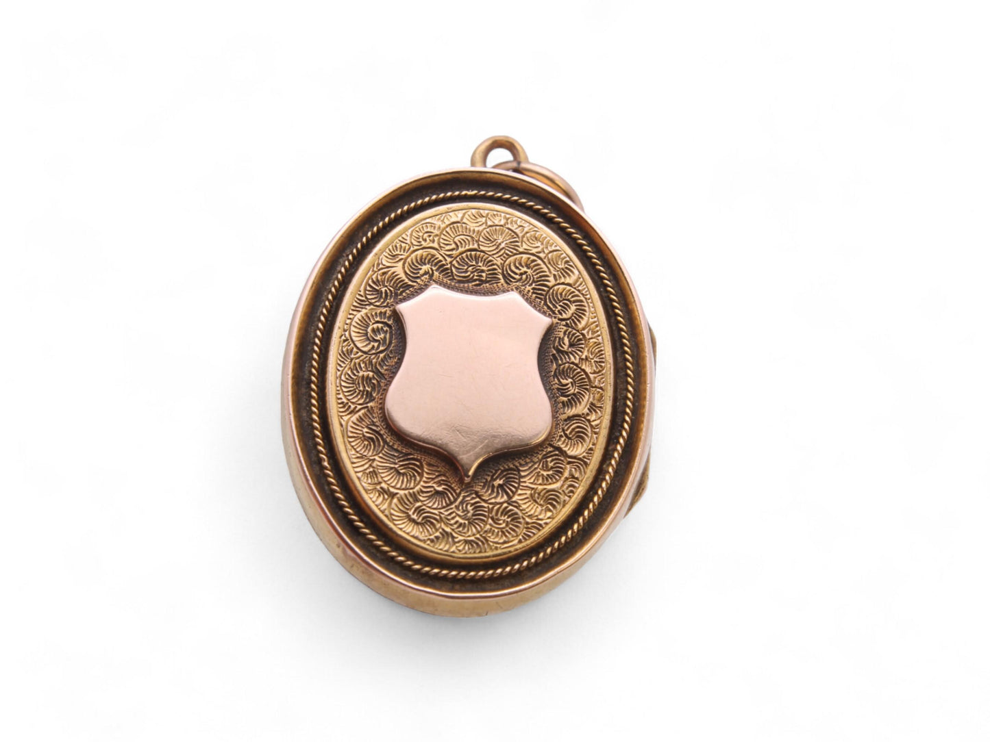 Antique 9ct Gold Shield Oval Locket