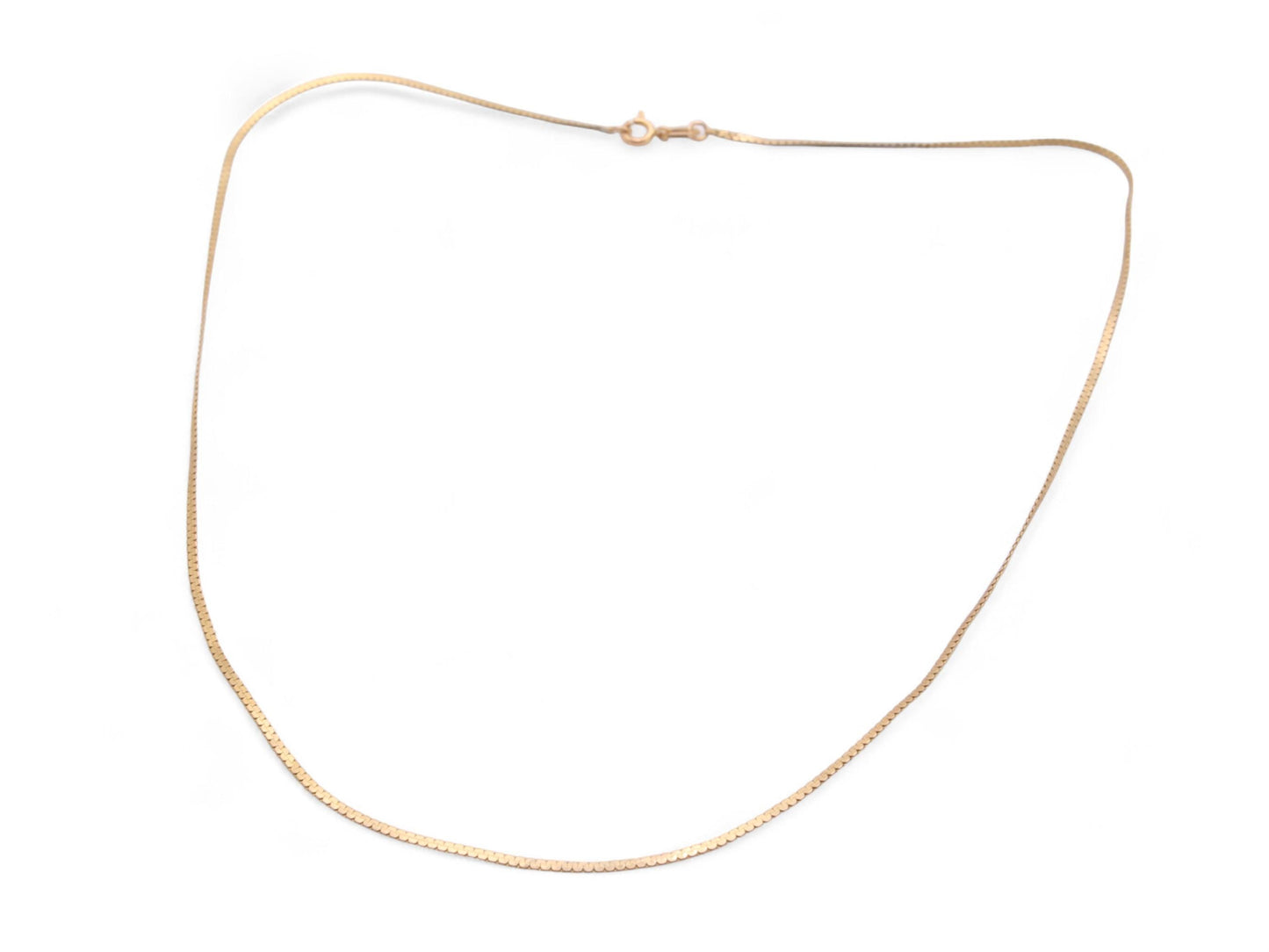 Vintage 9ct Gold Snake Link Necklace, 15"