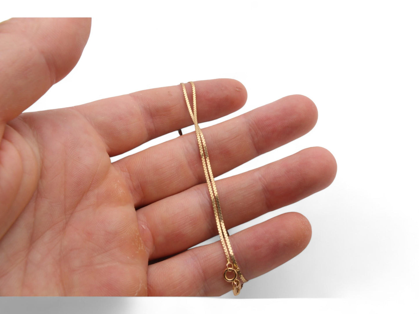 Vintage-9ct-Gold-Snake-Link-Necklace,-15"