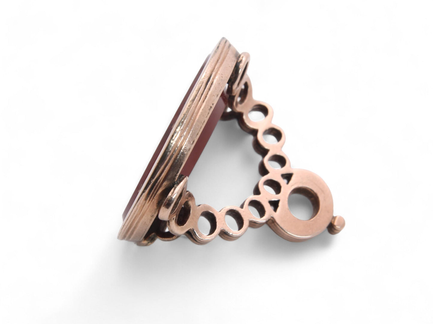 Antique 9ct Gold Carnelian Raven Intaglio "All Things For The Good" Pendant Seal