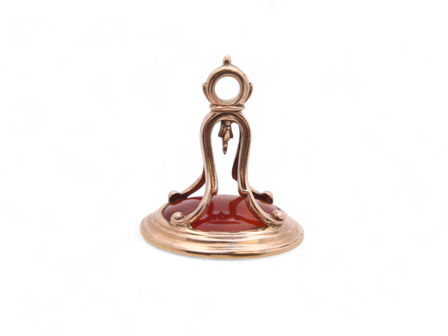 Antique-9ct-Gold-Carnelian-Falcon-Intaglio-Seal-Pendant