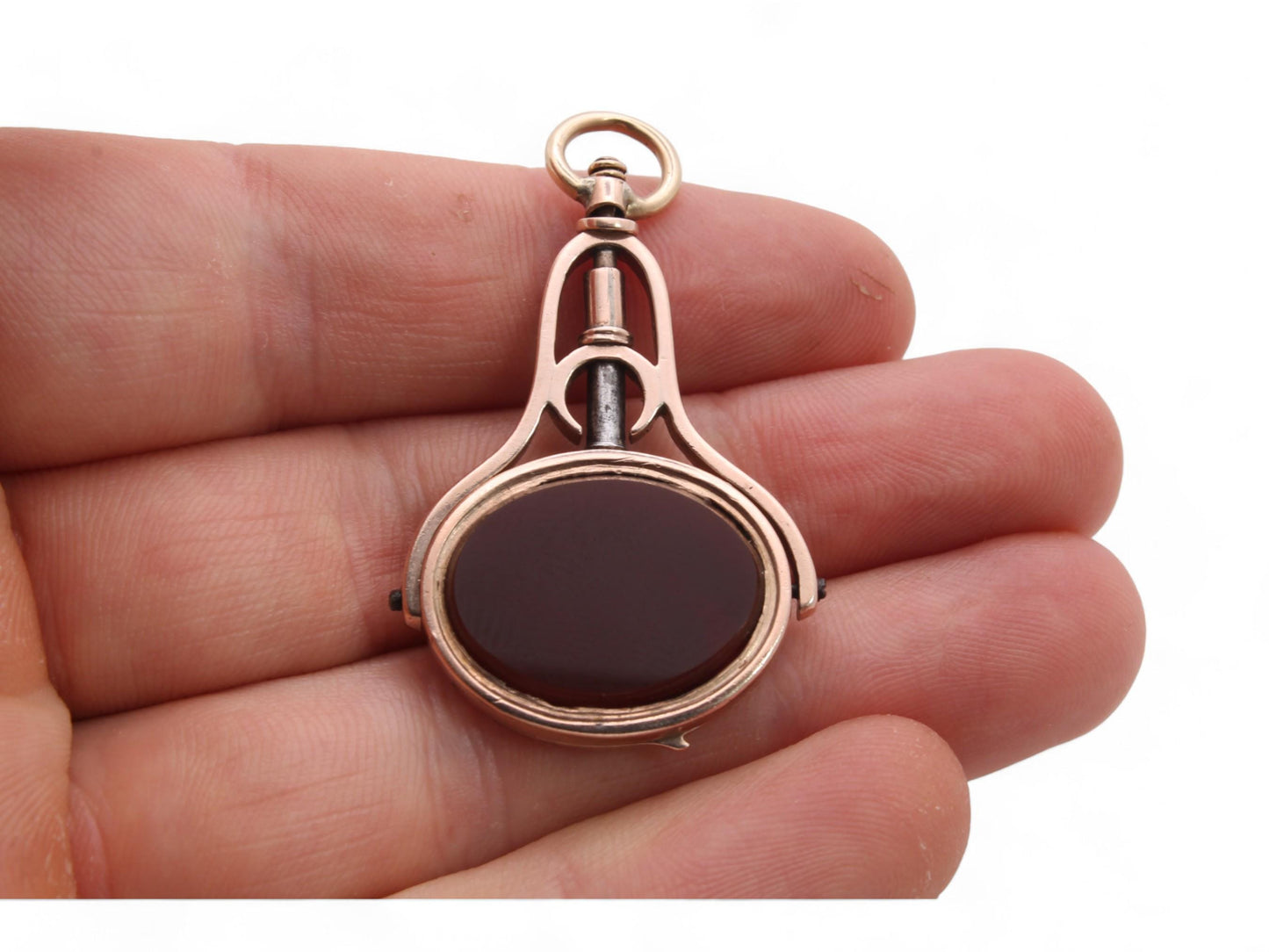 Antique 9ct Gold Carnelian Spinner Watch Key With Hidden Cigar Punch, c.1860