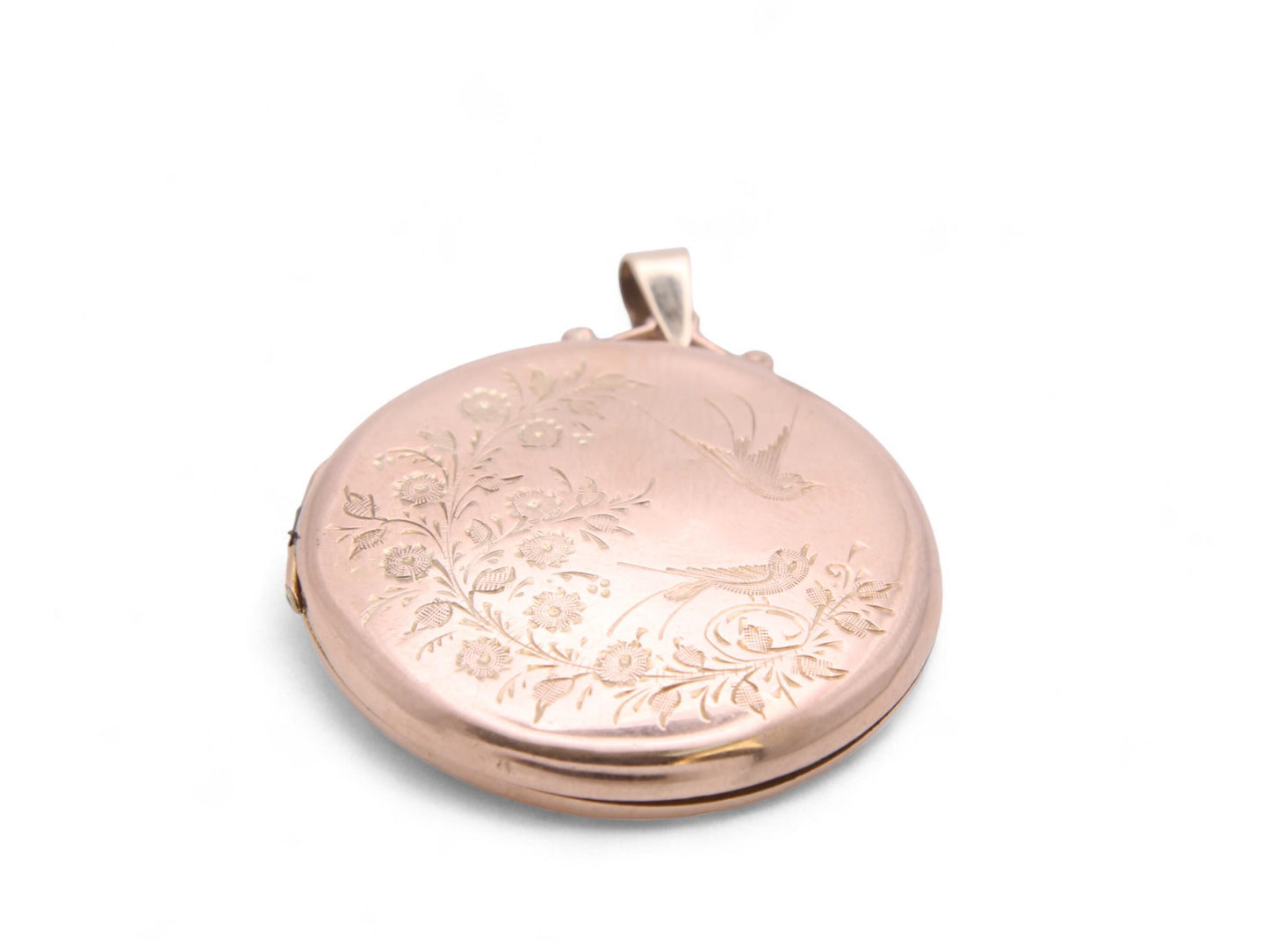 Antique 9ct Gold Large Swallow Bird In Flight Locket