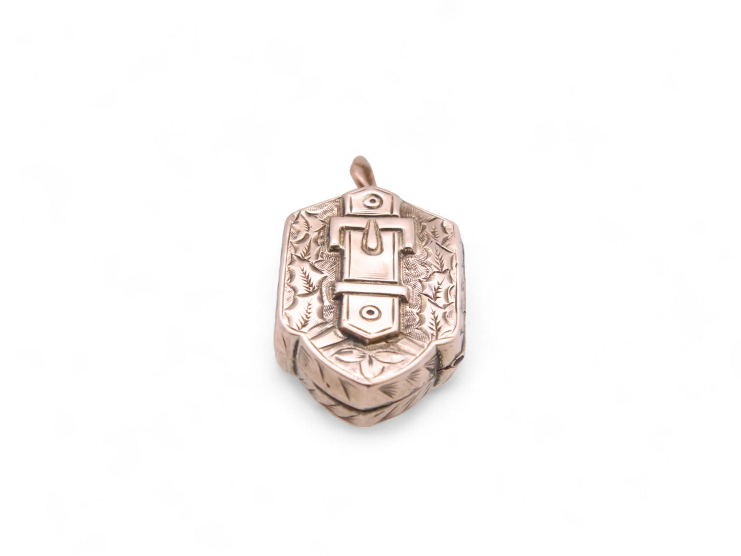 Antique 9ct Gold Shield Shaped Buckle Locket