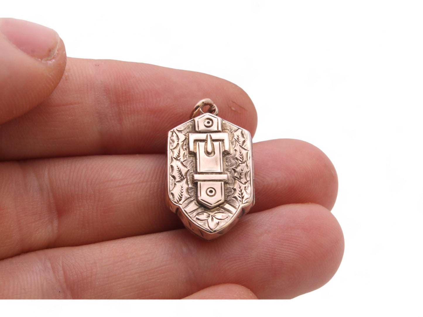 Antique 9ct Gold Shield Shaped Buckle Locket