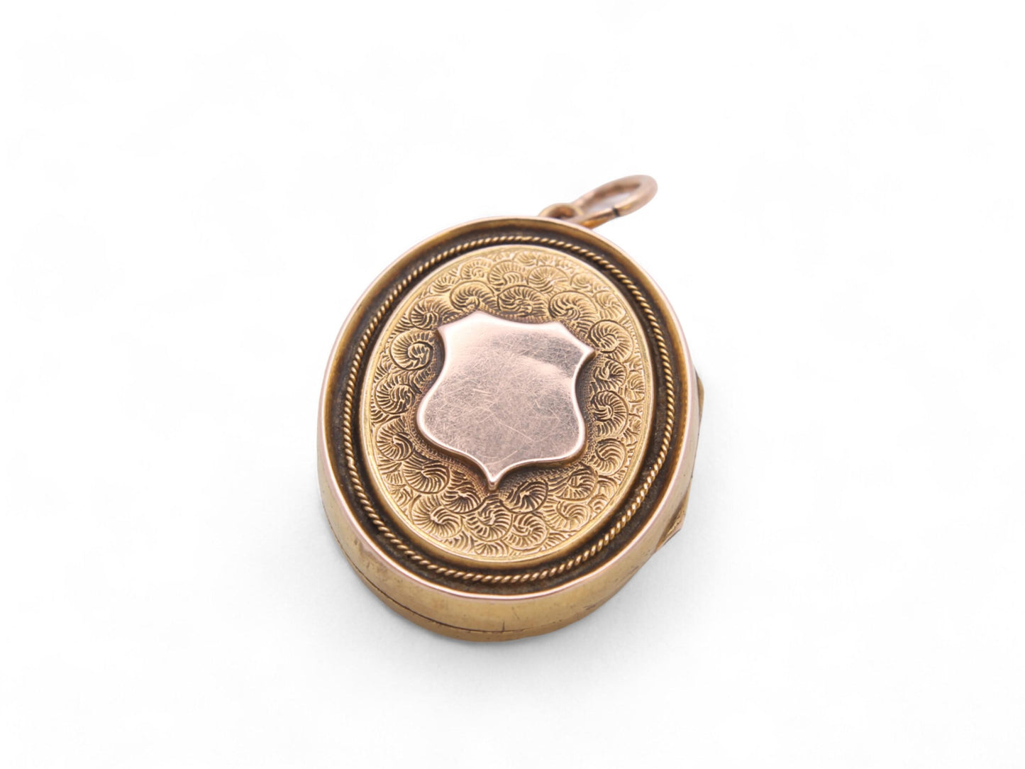 Antique 9ct Gold Shield Oval Locket