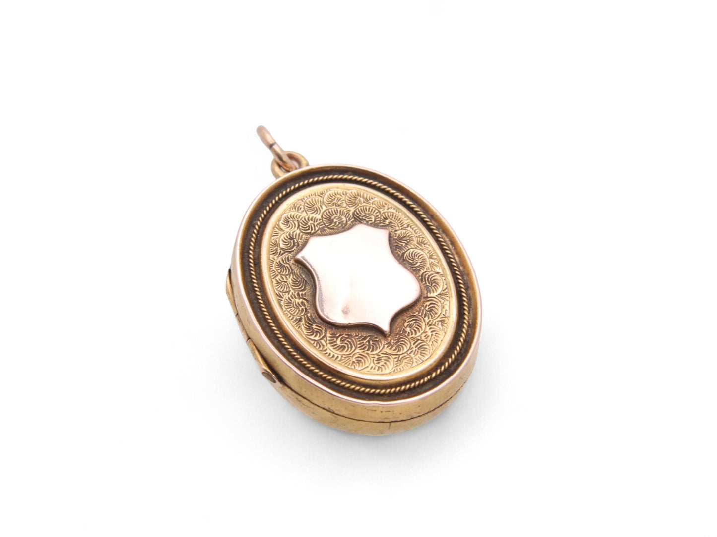 Antique 9ct Gold Shield Oval Locket