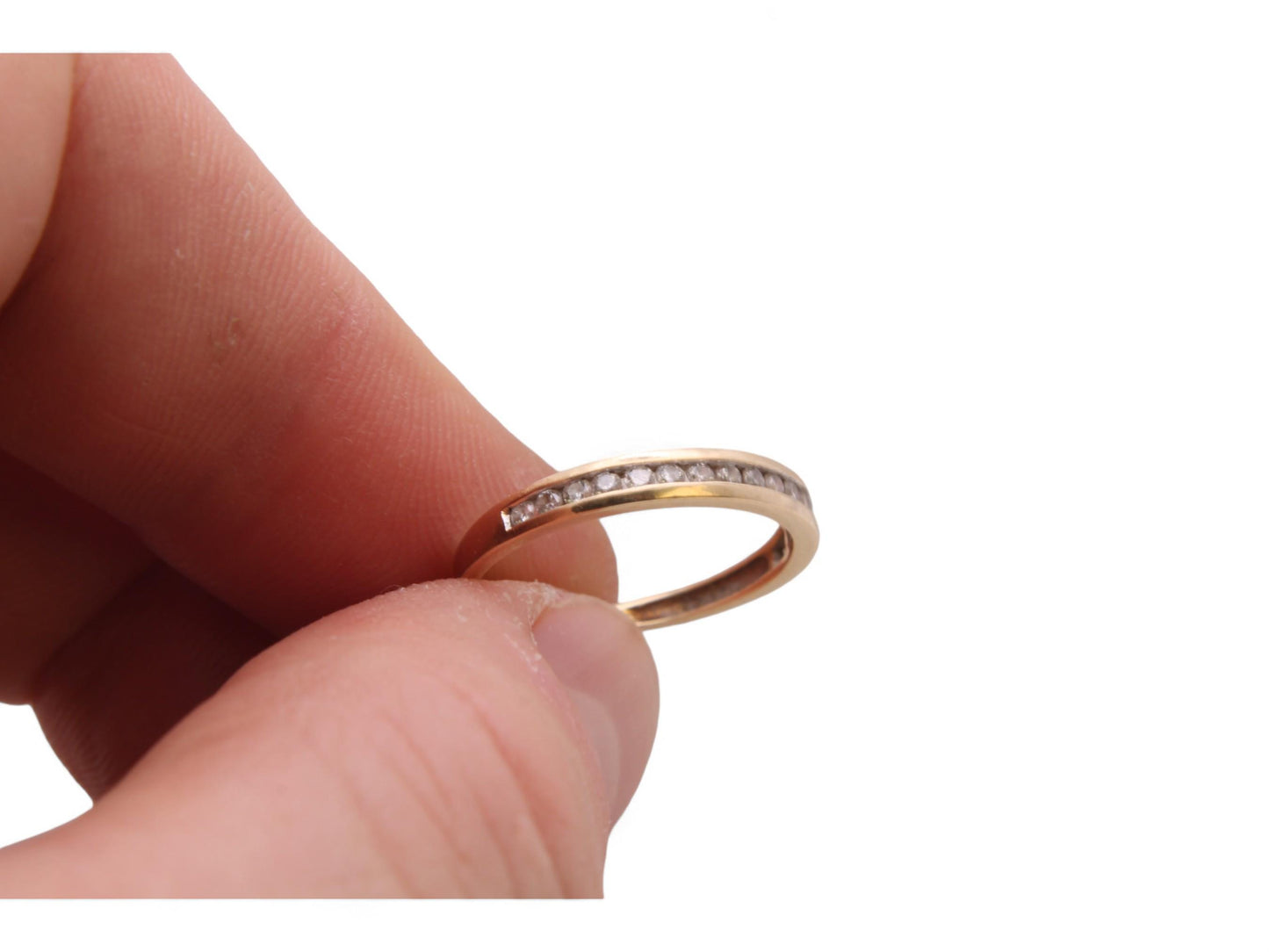 Vintage 18ct Gold Diamond Half Eternity Band, 0.16ctw