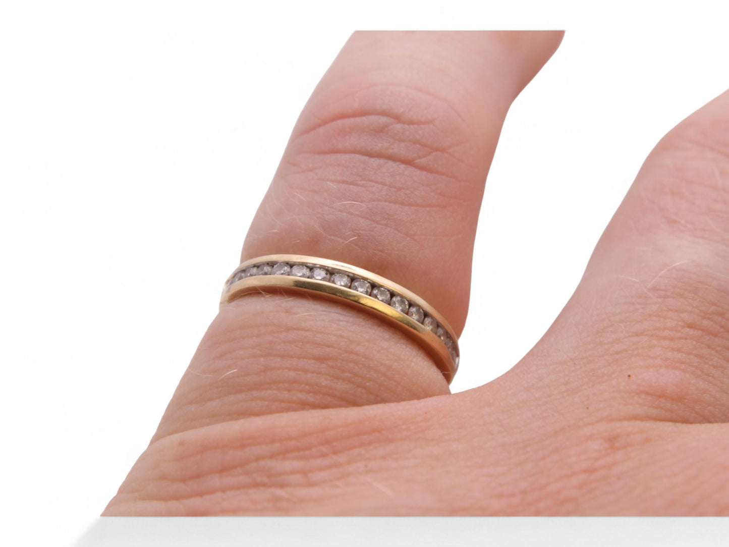 Vintage 18ct Gold Diamond Half Eternity Band, 0.16ctw